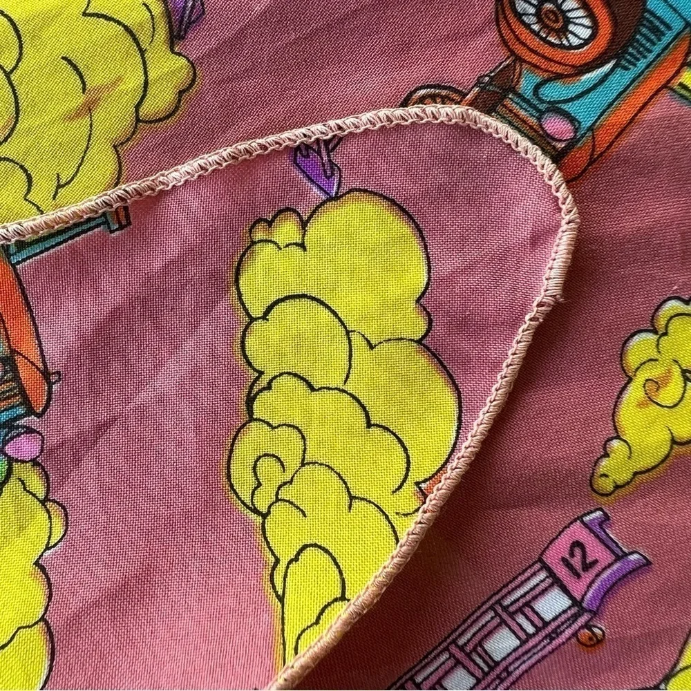 Vintage 70s Airplane Head Wrap Neck Scarf Head Scarf London Gentlemen Clouds USA